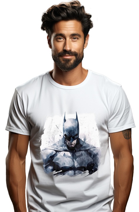 Тениска Men With Batman, DC, Superheroes, Character, Costume, Justice League,, Бял