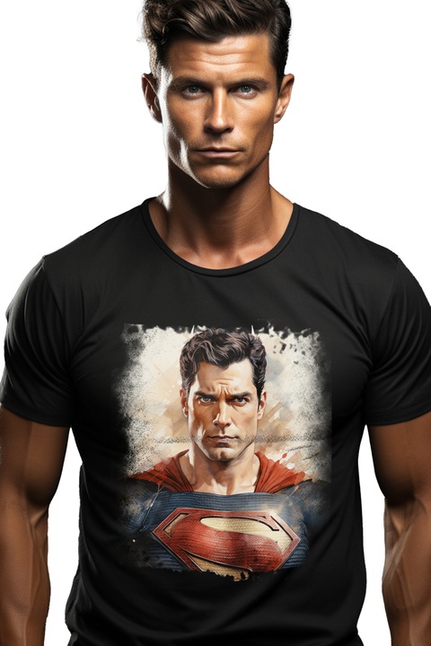 Мъжка тениска със супергерой, Супермен, DC, костюм, Хенри Кавил, Любители на филми,, Черен