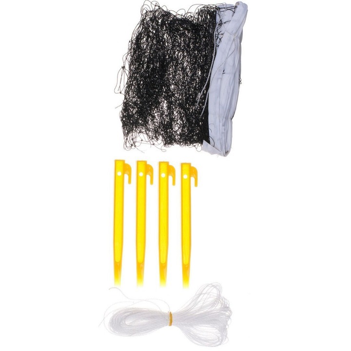 Tollaslabda háló, Spartan Sport, pamut / polipropilén, 6 mx 60 cm, fekete / sárga