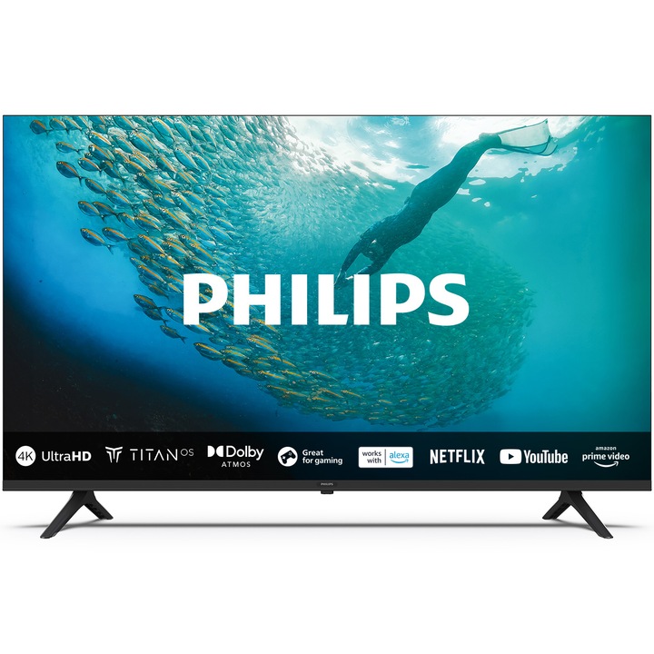 Телевизор Philips LED 65PUS7009, 65"(164 см), Smart TV, 4K Ultra HD, Клас F(Модел 2024)