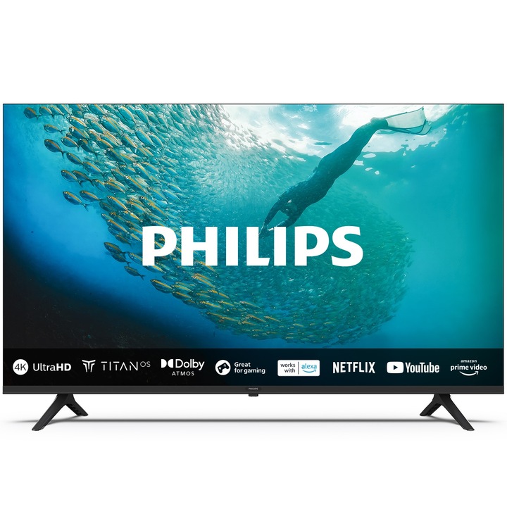 Телевизор Philips LED 65PUS7009, 65"(164 см), Smart TV, 4K Ultra HD, Клас F(Модел 2024)