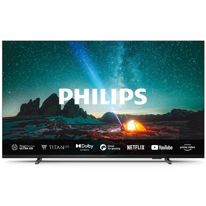 Телевизор Philips LED 55PUS7609, 55" (139 см), Smart TV, 4K Ultra HD, Клас F (Модел 2024)