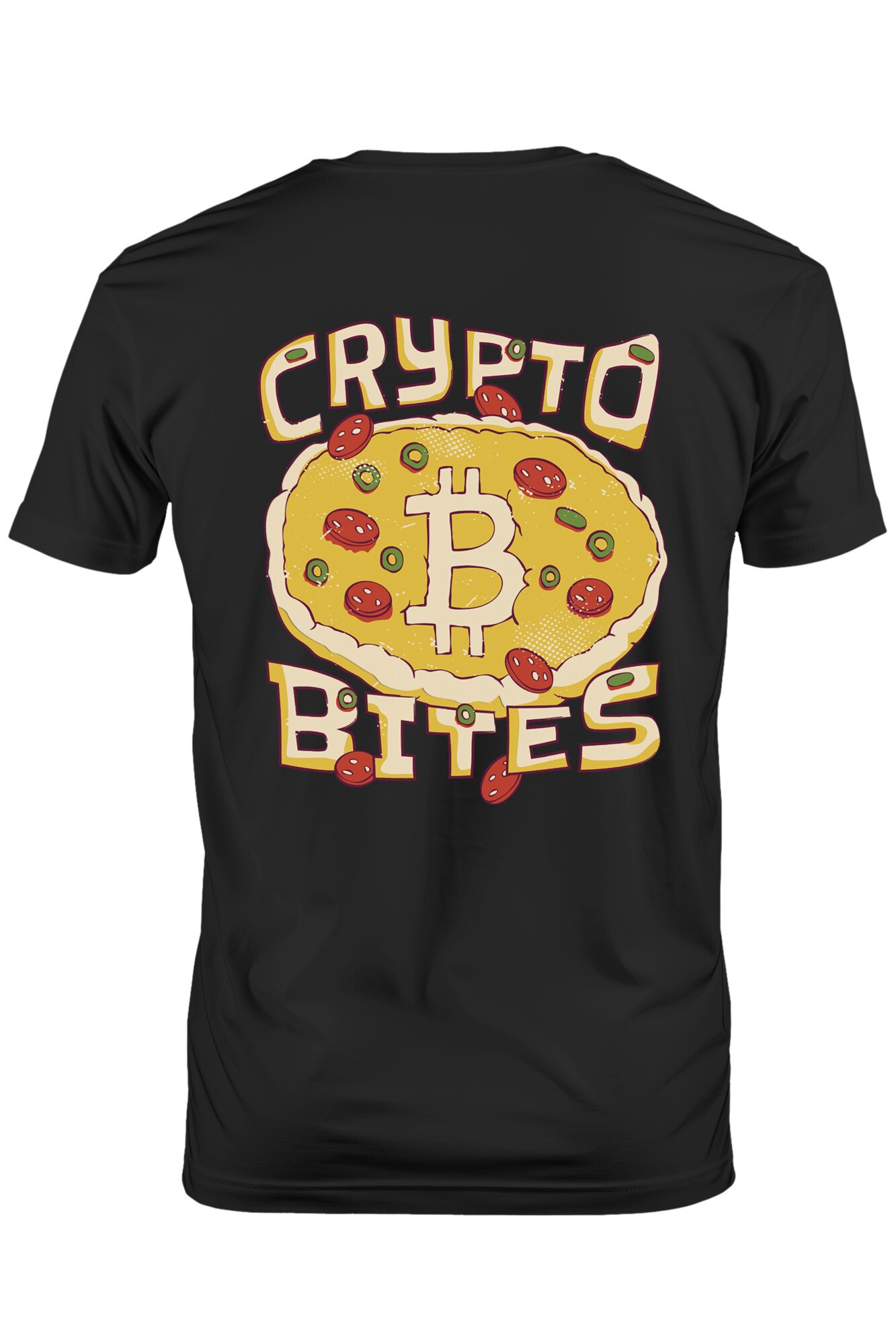Мъжка тениска Bitcoin Pizza Crypto Bites Виртуални монети Pizza Всичко  Инвестиции Дигитализацияq с щампа на гърба, 100% памук, черна, XL - eMAG.bg