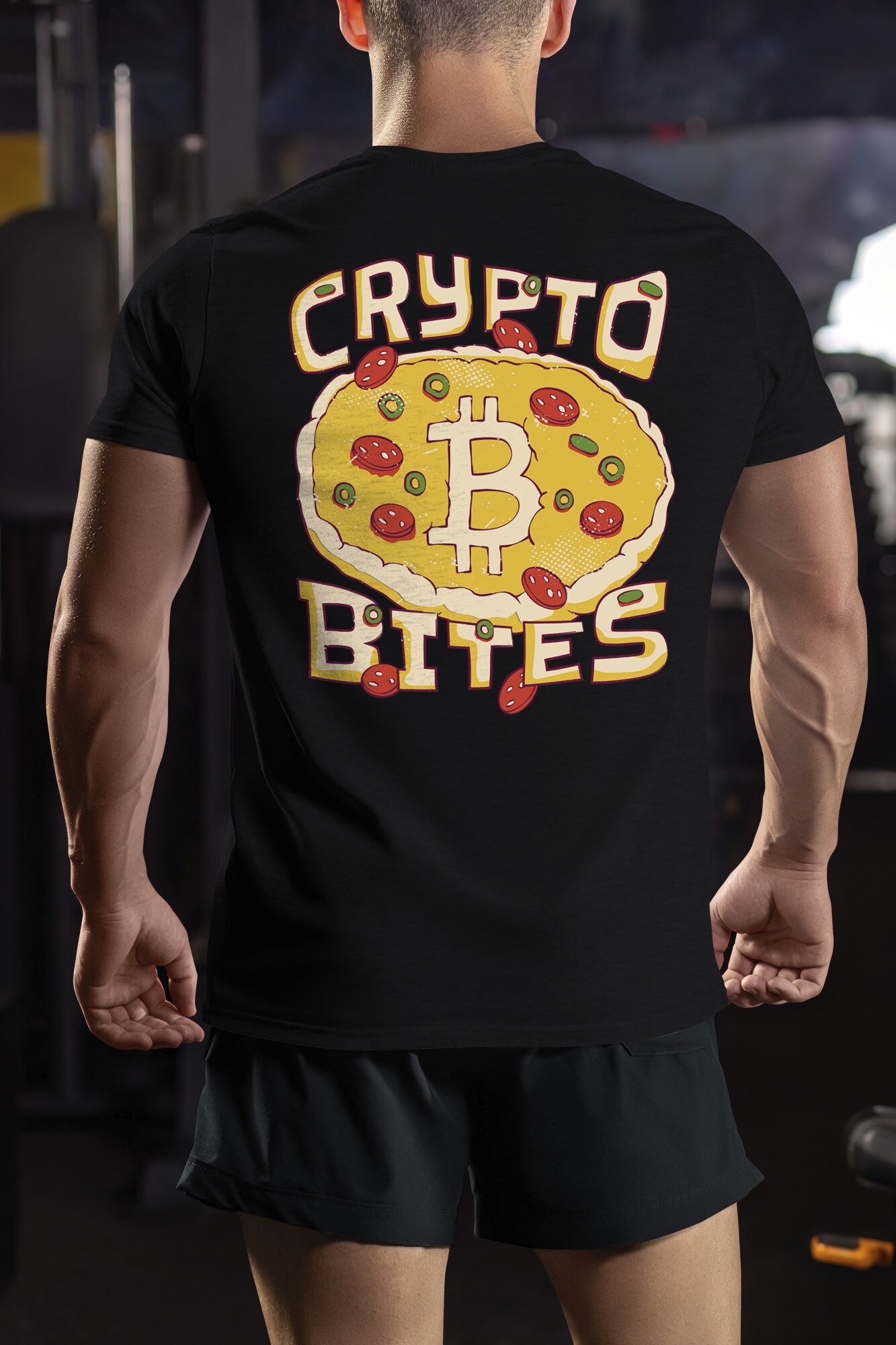 Мъжка тениска Bitcoin Pizza Crypto Bites Виртуални монети Pizza Всичко  Инвестиции Дигитализацияq с щампа на гърба, 100% памук, черна, XL - eMAG.bg