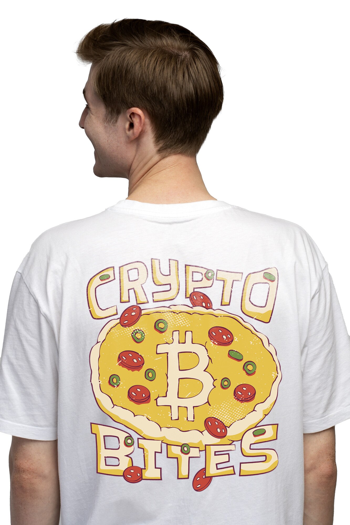 Мъжка тениска Bitcoin Pizza Crypto Bites Crypto Bites Виртуални монети Пица  Всичко Инвестиция Инвестиция Дигитализация Печат на гърба 100% памук, бяло,  XL - eMAG.bg