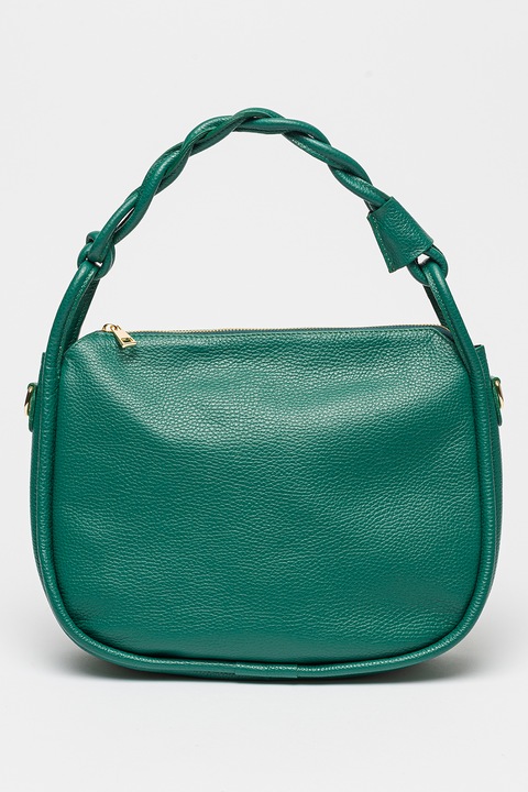 Chiara Canotti, Geanta de piele cu maner impletit, Verde marin