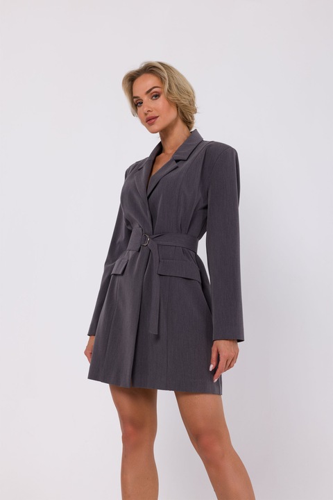 Дамска рокля, Полиестер, Сив