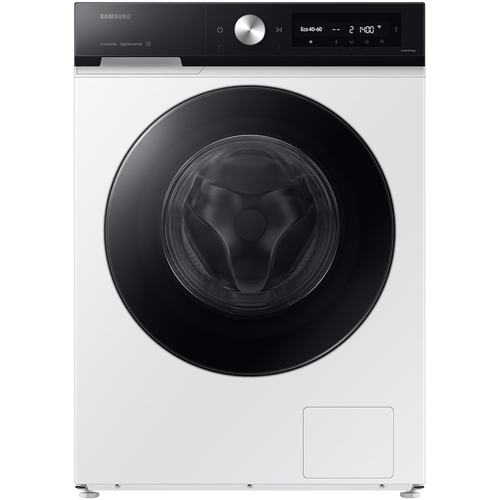 Masina de spalat rufe Samsung Bespoke AI WW90DB7U94GEU4, 9 kg, 1400 rpm, Clasa A, AI Wash Auto Dosing, AI Ecobubble, Super Speed 39 min, AI Energy, Wifi, alb