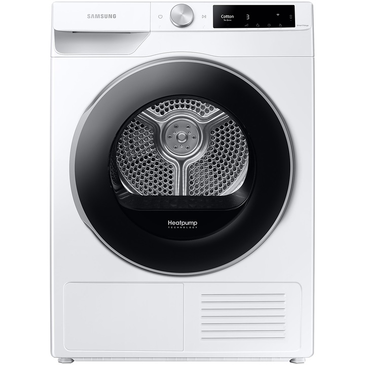 Сушилня Samsung DV80T6220LE/S7, Термопомпа, 8 кг, Клас A+++, Optimal Dry, Air Wash, Wifi SmartThings, AI Control, Бял