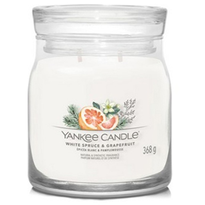 Illatos gyertya YANKEE CANDLE, fehér luc és grapefruit, 368g