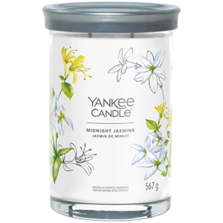 YANKEE CANDLE Signature Tumbler Candle, Midnight Jasmine, illatosított