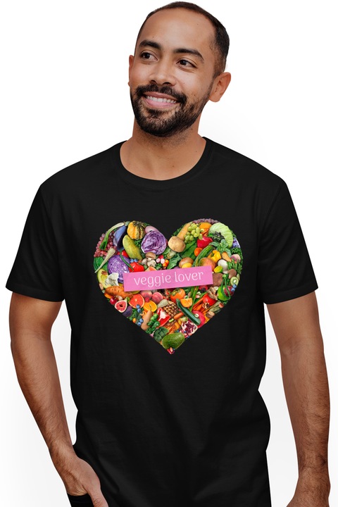 Мъжка тениска, Vegetable Heart, Черен