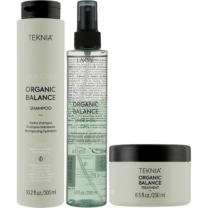 Lakmé Teknia Organic Balance Pack set pentru toate tipurile de par 300 ml + 250 ml + 100 ml