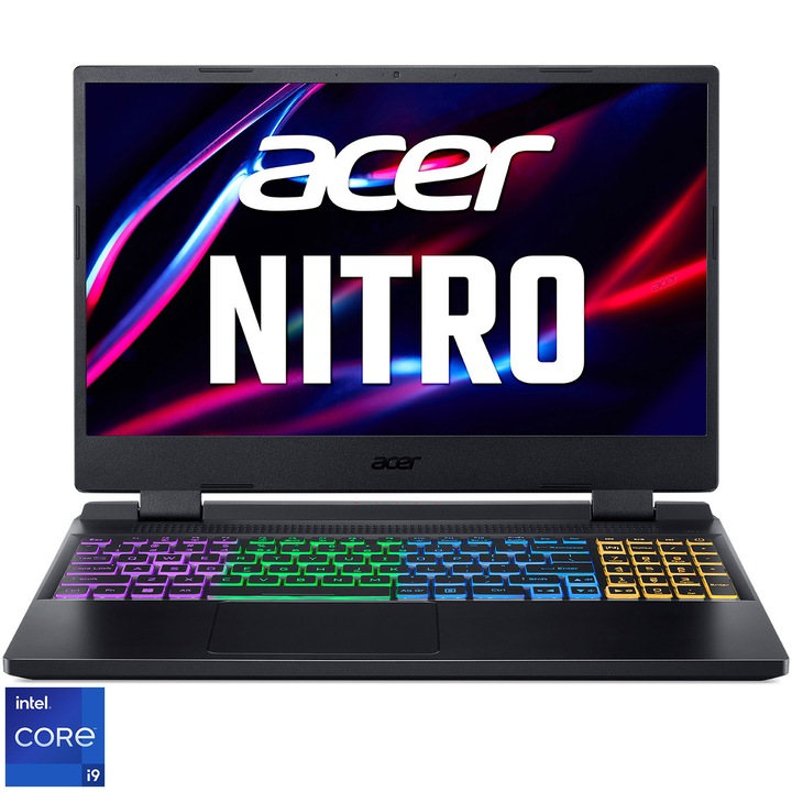 Laptop Acer Nitro 5 AN515-58-916W cu procesor Intel® Core™ i9-12900H pana 5.0GHz, 15.6", QHD, IPS, 165Hz, 16GB DDR5, 1TB SSD, NVIDIA® GeForce RTX™ 4060 8 GB GDDR6, No OS, Black,