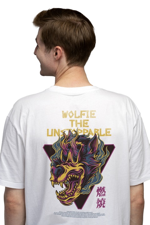 Мъжка тениска, Wolfie The Unstoppable, Чисто бяло