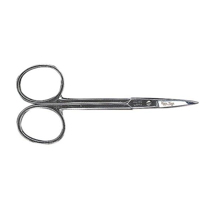 Foarfece pentru cuticule Peggy Sage, varf curbat, otel cromat, 10cm