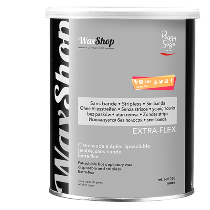 Ceara depilatoare Peggy Sage Extra-flex, fara benzi, negru, 800g