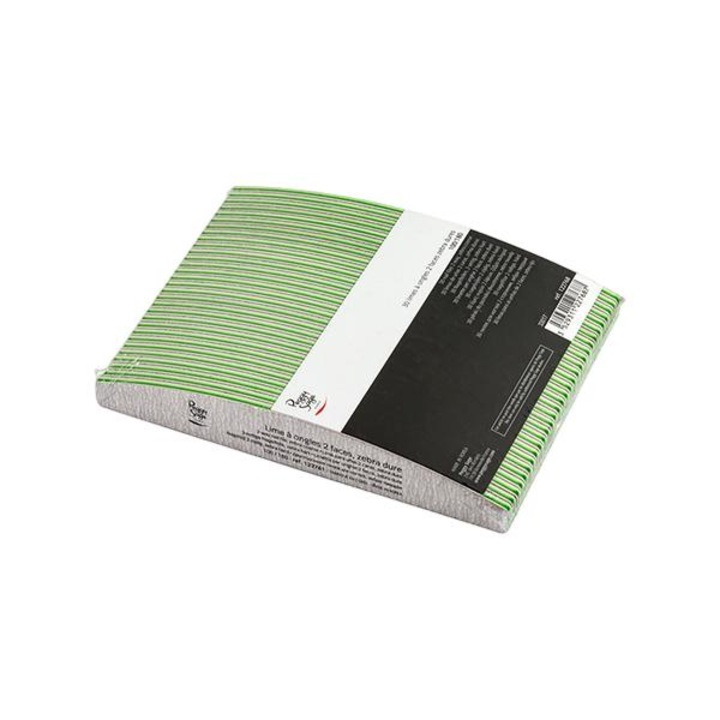 Set 30 pile de unghii semiluna, Peggy Sage, 100/180 grt, zebra