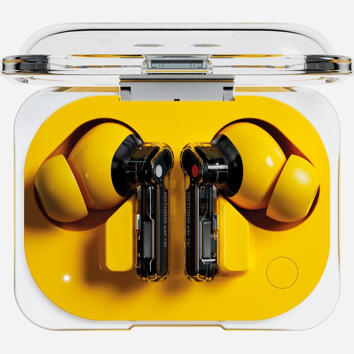 Аудио слушалки In-Ear Nothing Ear (a), True Wireless, Bluetooth, Hi-Res LDAC, Noise Cancelling 45 dB, Автономия 42.5 часа, Dual Connection, IP54, Yellow