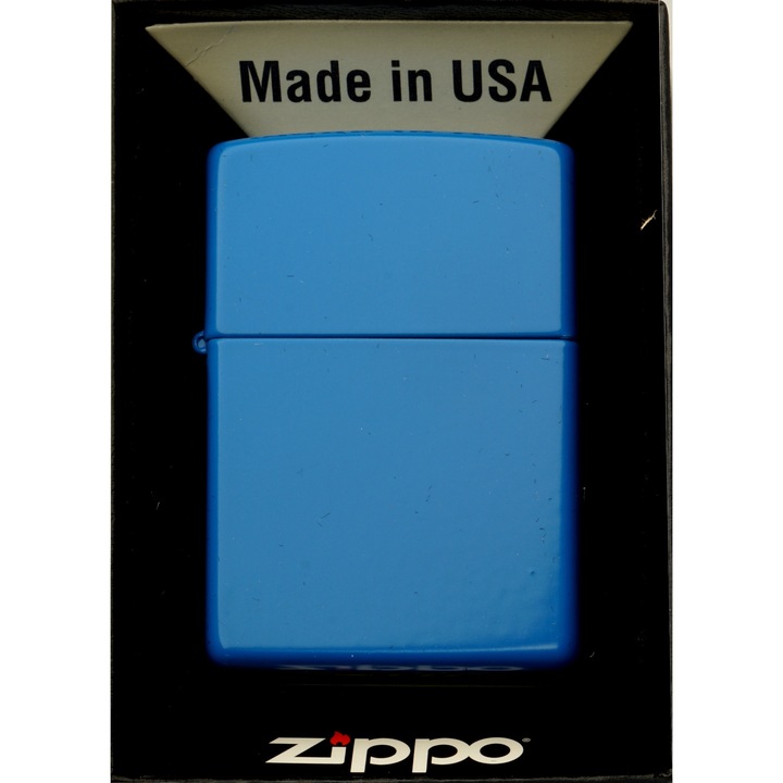 Bricheta, Zippo, Mata, Metal, Alimentare cu Benzina, Albastru