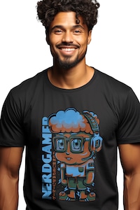 Tricou Barbati Cu Baiat Cu Ochelarii VR, Fata Zambitoare, Text In ...