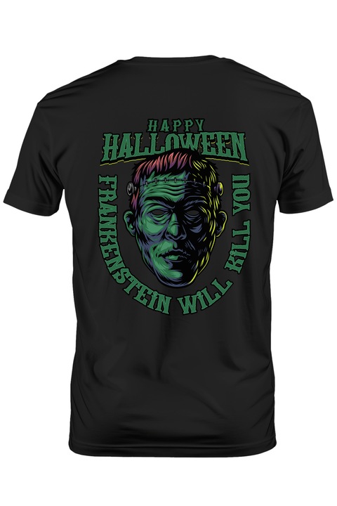 Мъжка тениска, Happy Halloween, Тъмно черно