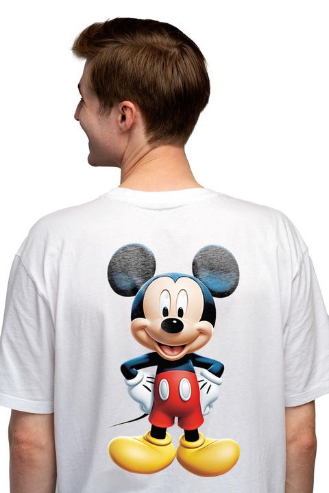 Мъжка тениска Mickey Mouse, Cartoons, Fiction, Mouse, Animals, Disney, 100% памук, L, Бял