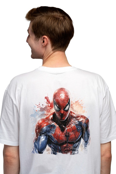 Мъжка тениска с Spider-Man, костюм, Peter Parker, Superheroes, Marvel,, Чисто бяло