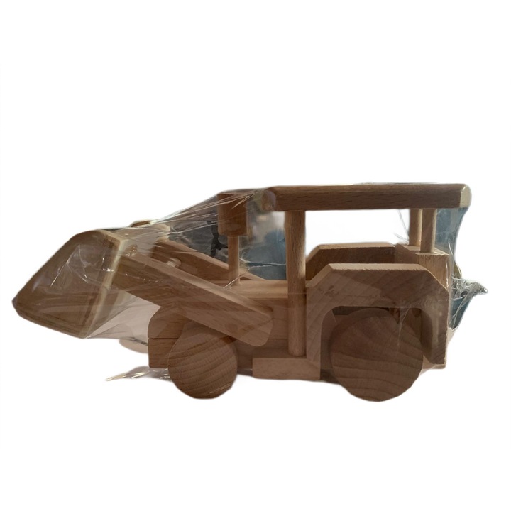 Camion incarcator balastru din lemn, de pictat, fabricat in Romania-19 cm