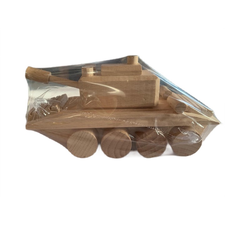 Tanc din lemn, de pictat, fabricat in Romania-17 cm