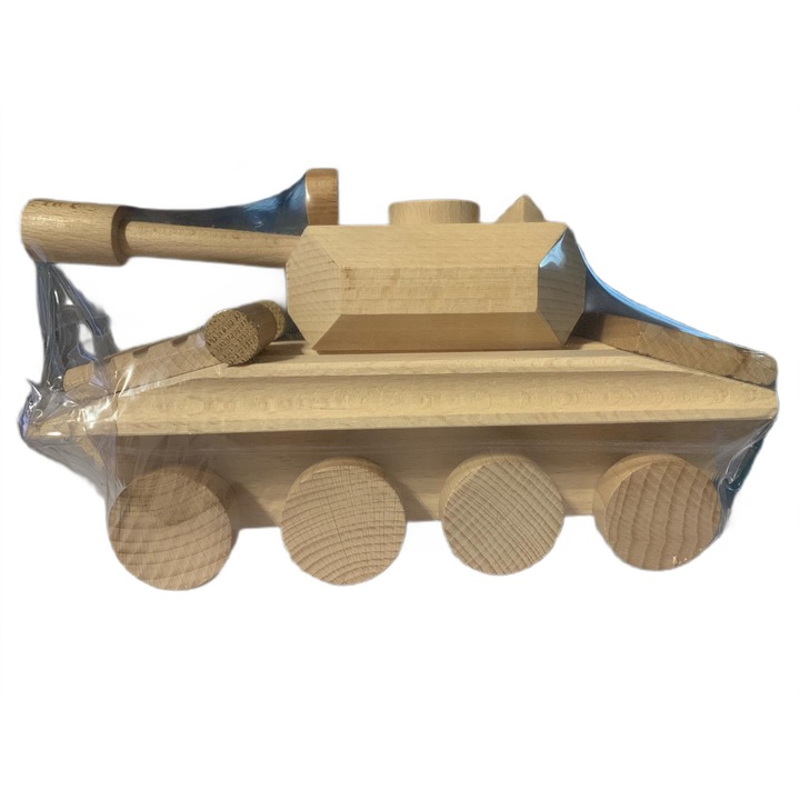 Tanc mare de lemn, de pictat, fabricat in Romania-25 cm