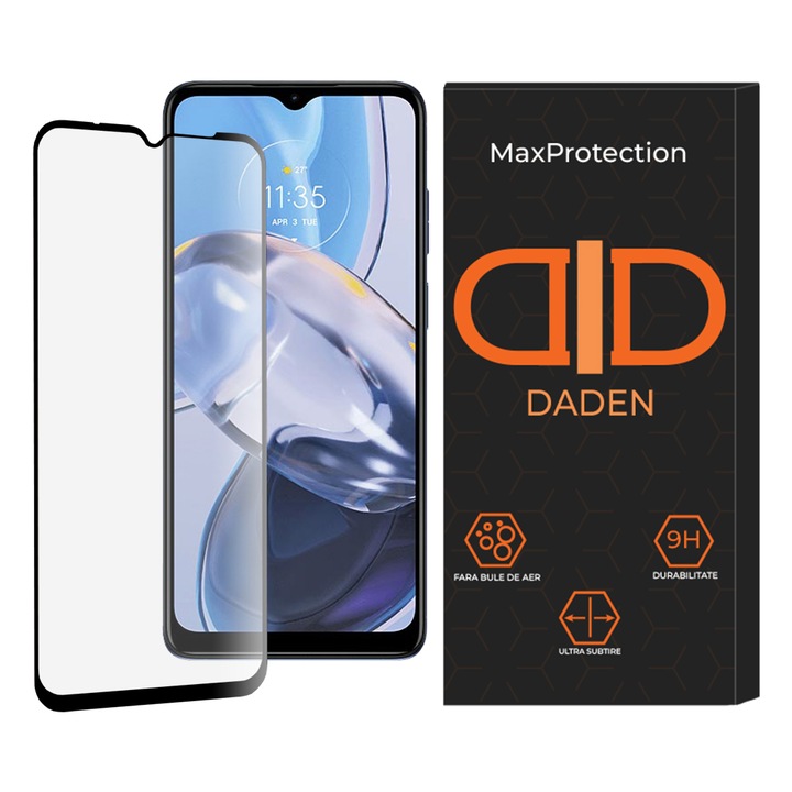 Üvegfólia Motorola Moto E22 / Moto E22i / Moto E13 Daden MaxProtection készülékekhez, teljes fedél, professzionális védelem, ultra ellenálló, prémium minőség