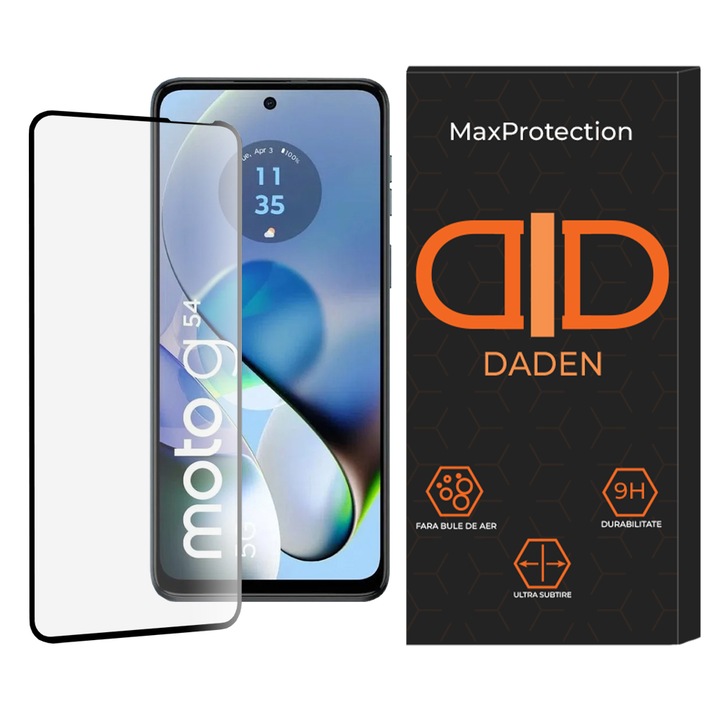 Üvegfólia Motorola Moto G14 / Moto G54 / Moto G54 Power Daden MaxProtection készülékekhez, teljes fedél, professzionális védelem, ultra ellenálló, prémium minőség