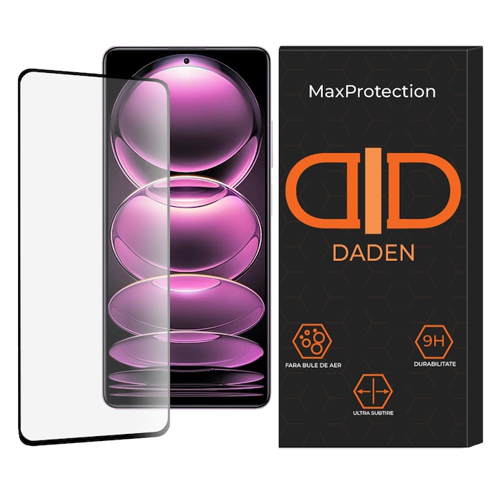 Üvegfólia Xiaomi Redmi Note 12 Pro 5G / 12 Pro+ / Poco X5 Pro Daden MaxProtection készülékhez, teljes burkolat, professzionális védelem, ultraellenállás, prémium minőség