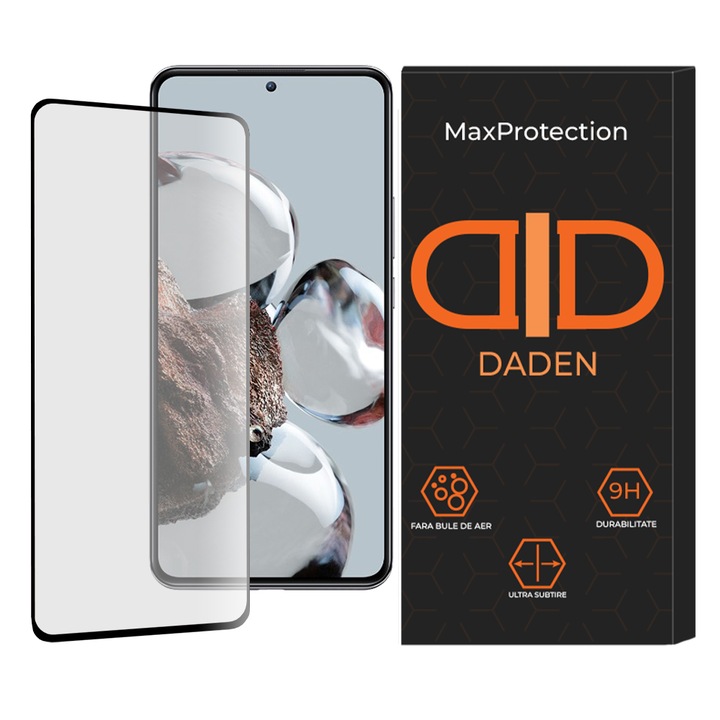 Folie Sticla pentru Xiaomi 12T / 12T Pro Daden MaxProtection, Full Cover, Protectie Profesionala, Ultra Rezistenta, Calitate Premium