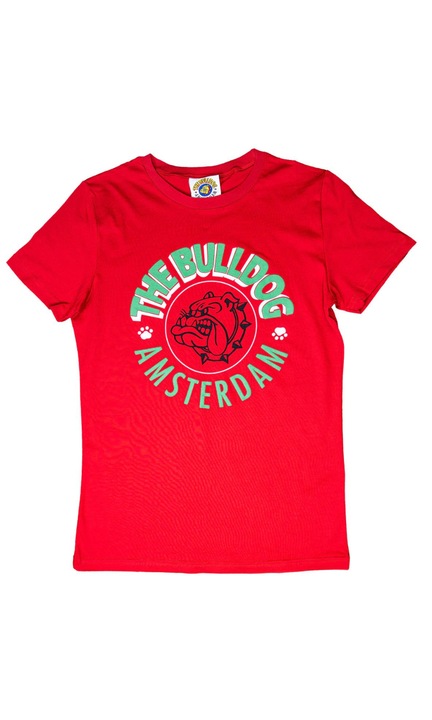 Póló The Bulldog Amsterdam Eredeti zöld logó, piros, Piros