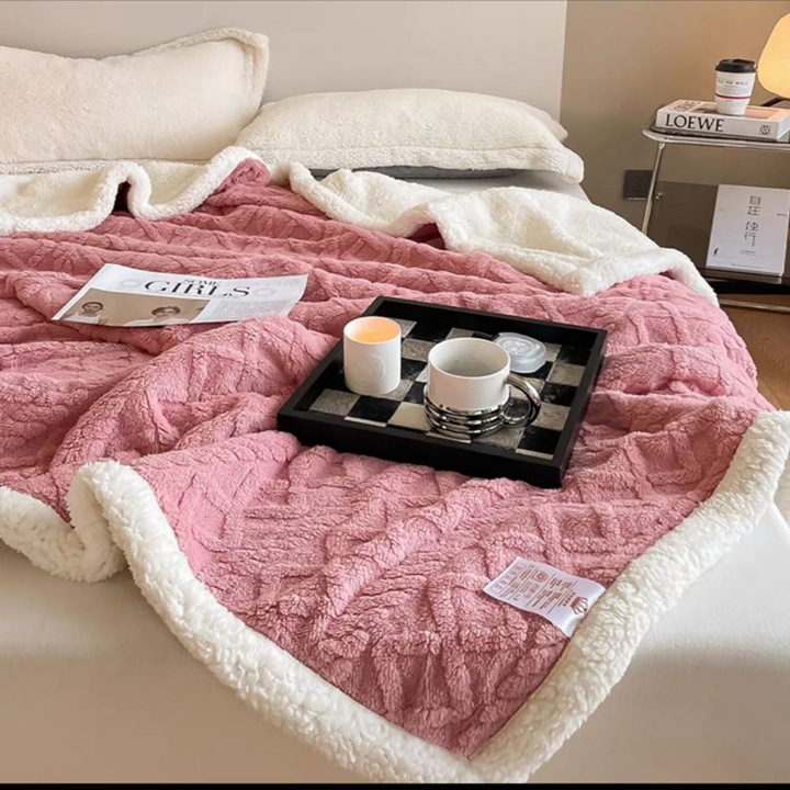 Кожано одеяло, Модел Трико, за двойно легло 200 х 230 см, Розово