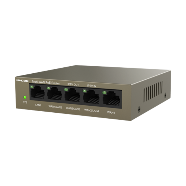 Router 4 Gigabit PoE+ port, 55 W, 1 RJ45 Gigabit port, felügyelet - IP-COM M20-PoE