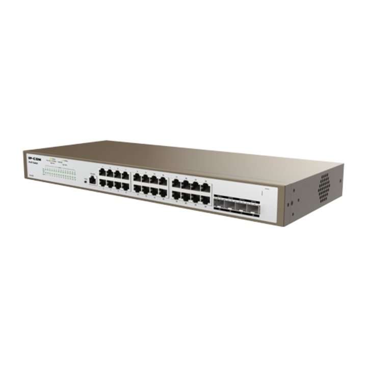 Kapcsoló 24 Gigabit port, 4 Gigabit SFP port, 1 konzol RJ45 port, Management, 1U - IP-COM PRO-S24