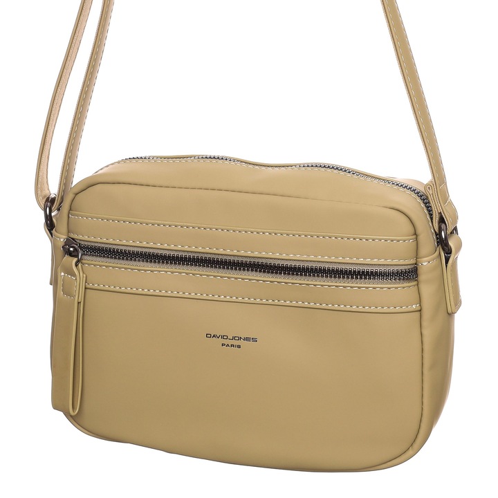 Női táska, David Jones, zöld, műbőr, 22 x 17 x 7 cm