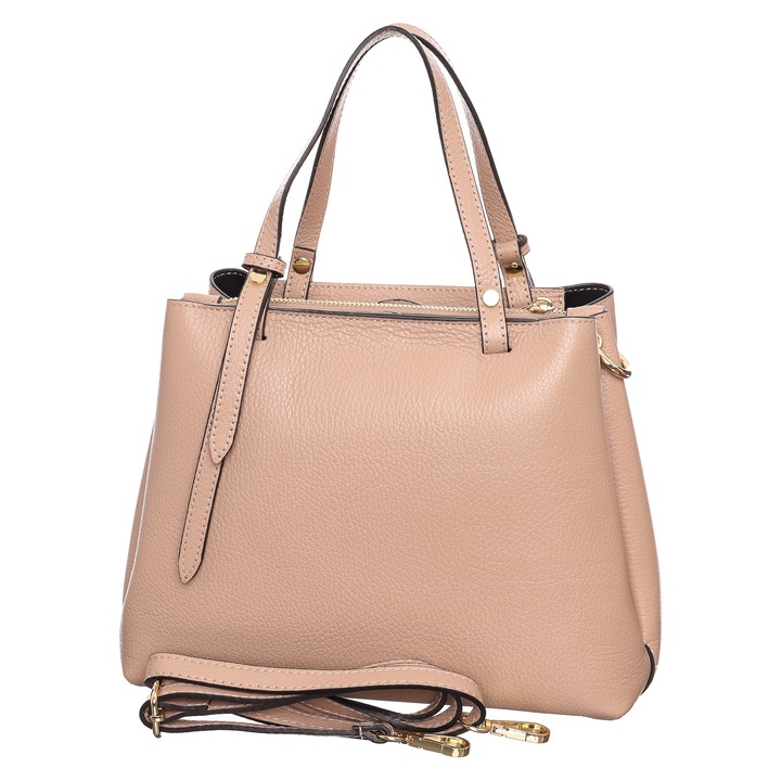 Női táska,, púder, bőr, 27 x 21 x 12 cm