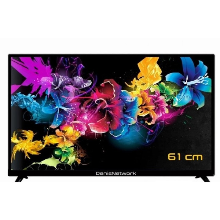 Televizor 61 cm, LED, HD, slot CI+, DVB-C, T, T2, DVB-S2, Clasa A, DenisNetwork™