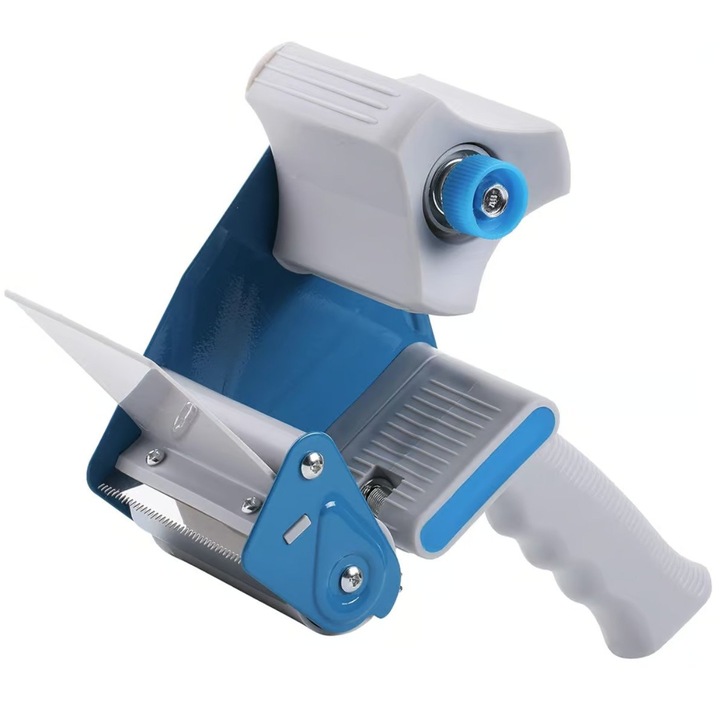 Dispenser pentru Banda Adeziva 50mm/120 Metri, Plastic, Alb/Albastru