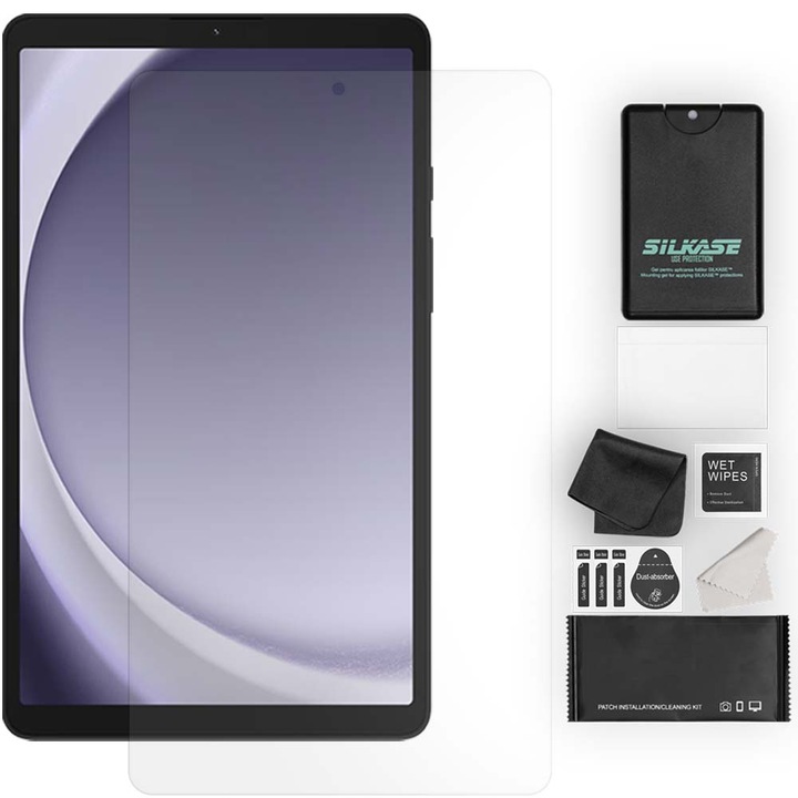 SILKASE matt fólia Samsung Galaxy Tab A9 8,7"-os előlapvédelemmel, megújuló szilikon
