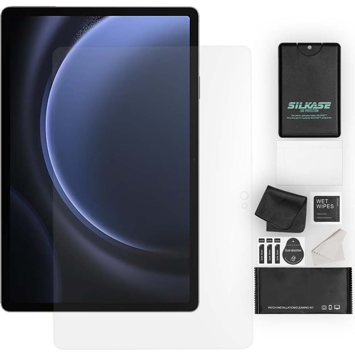 SILKASE matt fólia Samsung Galaxy Tab S9 FE Plus 12,4" elülső védelemmel, megújuló szilikon