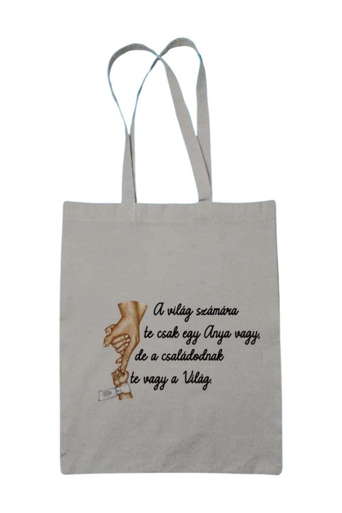 A világ számára vászontáska, fehér, 42 x 38 cm