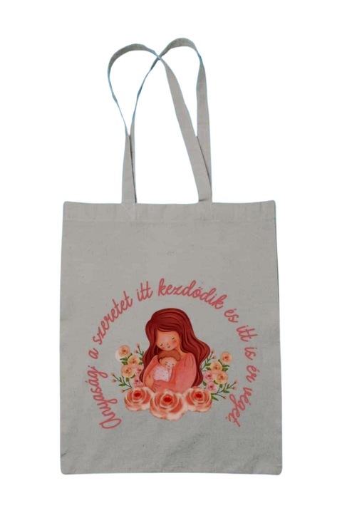 Anyaság vászontáska, fehér, 42 x 38 cm