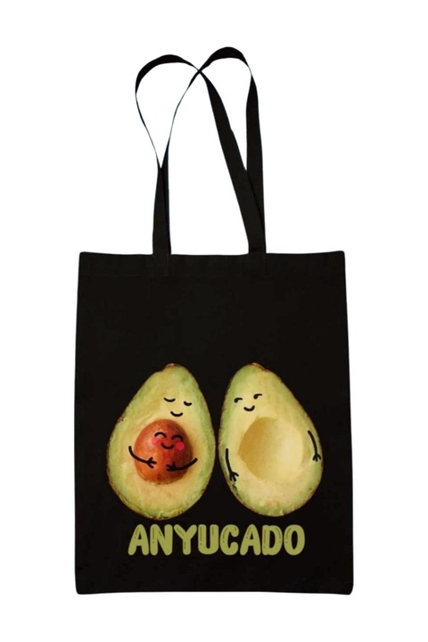 Anyucado vászontáska, fekete, 42 x 38 cm