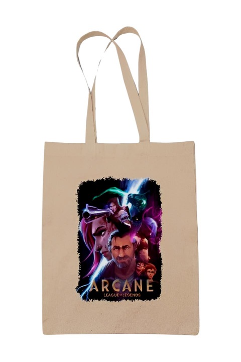 Geanta din panza de culoare arcana, naturala, 42 x 38 cm