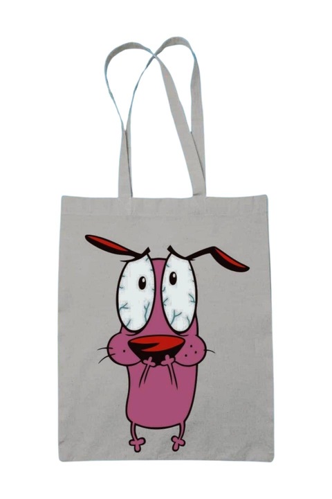 Bátor a gyáva kutya nózi fogós vászontáska, fehér, 42 x 38 cm